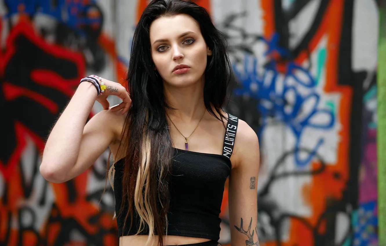 Photo wallpaper look, girl, pose, hair, bokeh, Ella