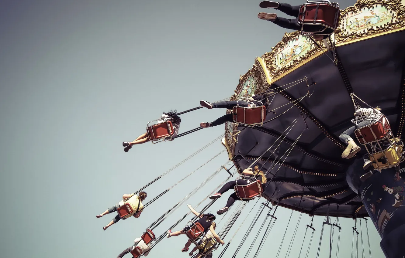 Photo wallpaper background, people, carousel