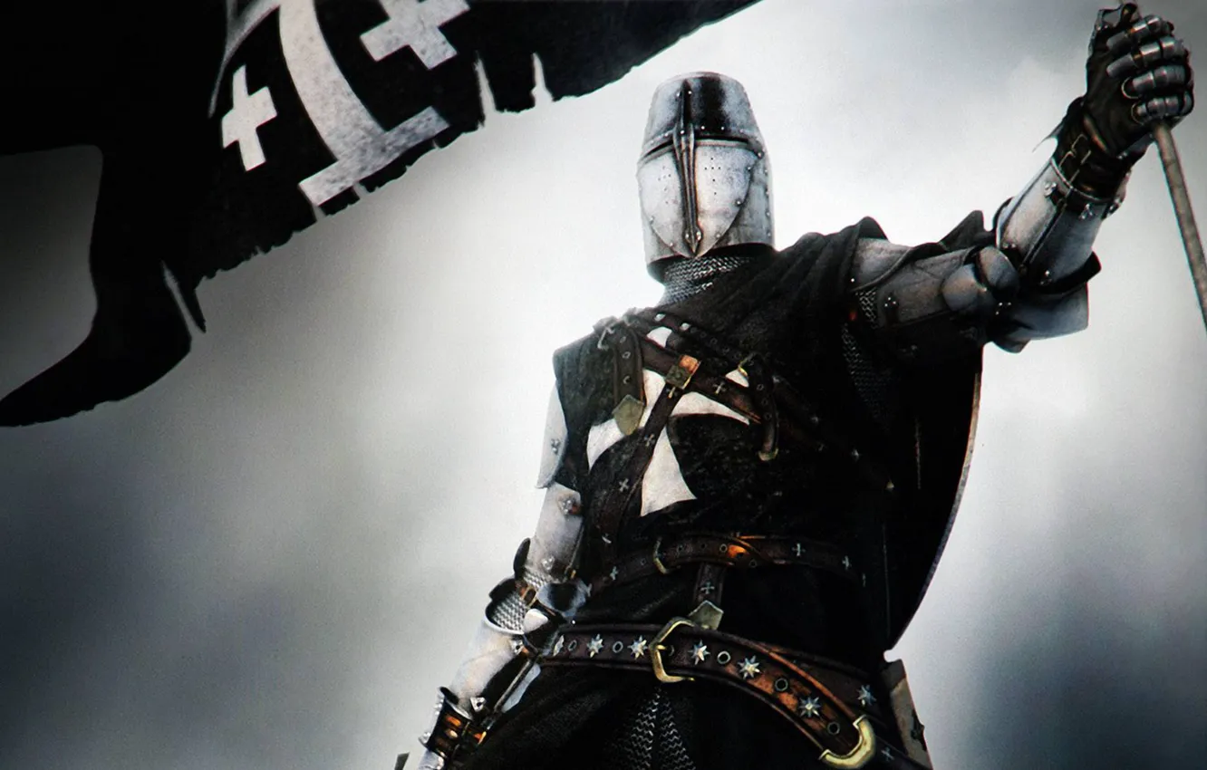 Photo wallpaper armor, sword, tophelm, Crusader