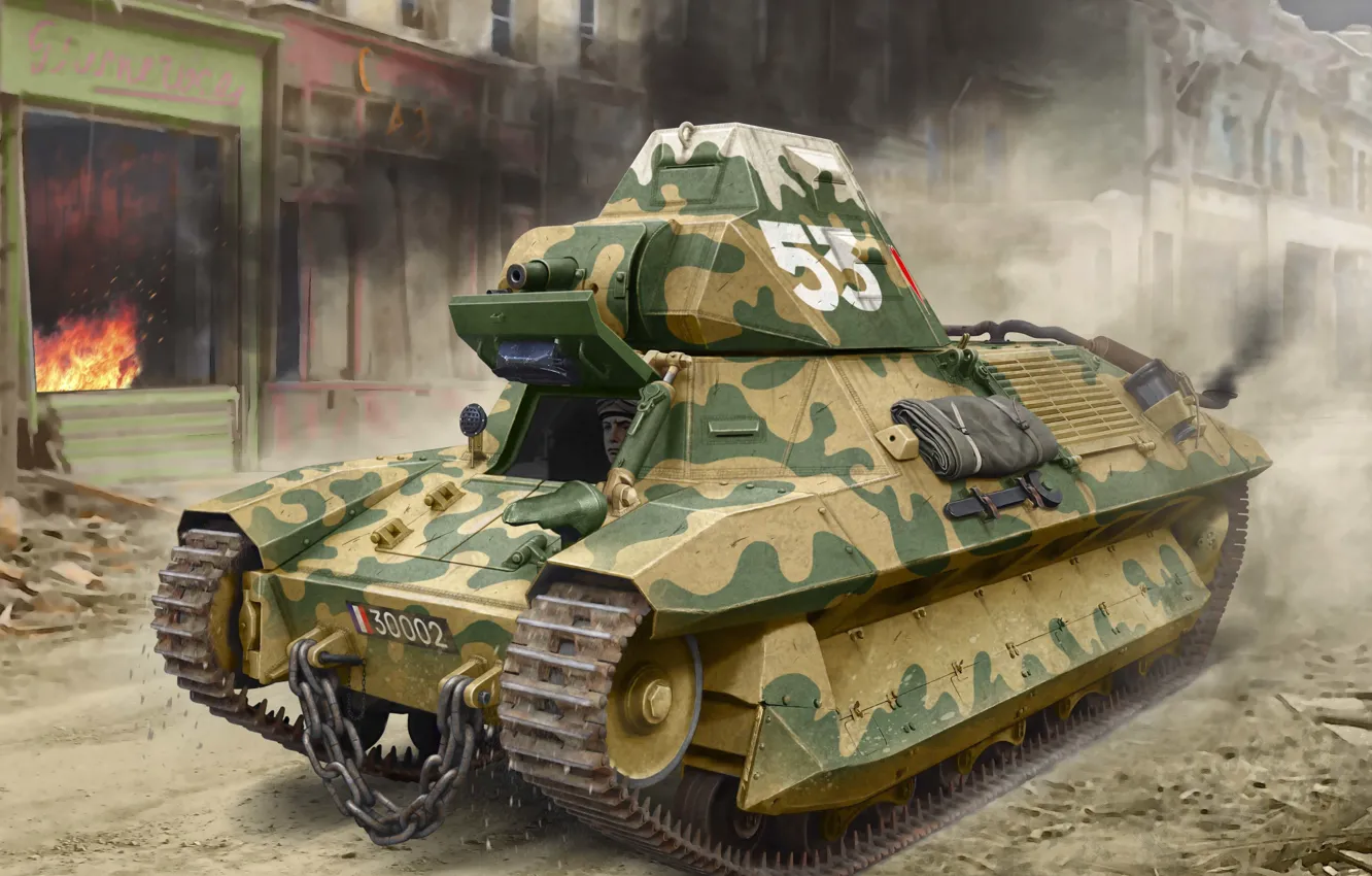 Photo wallpaper France, Armor, Light tank, FCM 36