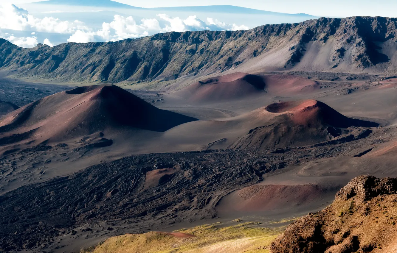 Photo wallpaper mountains, island, the volcano, lava, crater, Bromo, Java