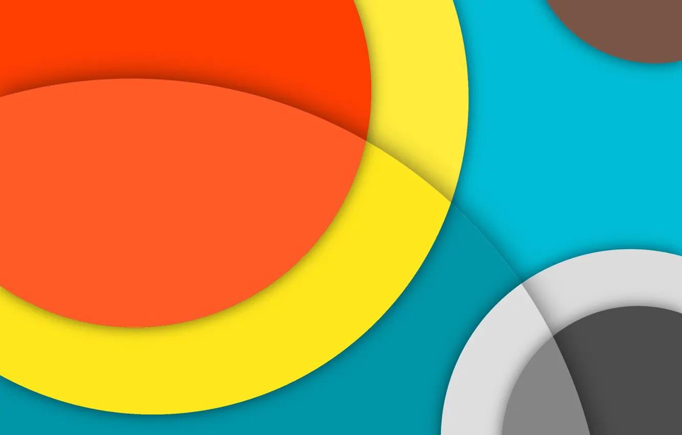 Photo wallpaper Orange, Android, Circles, Blue, Design, 5.0, Line, Yellow