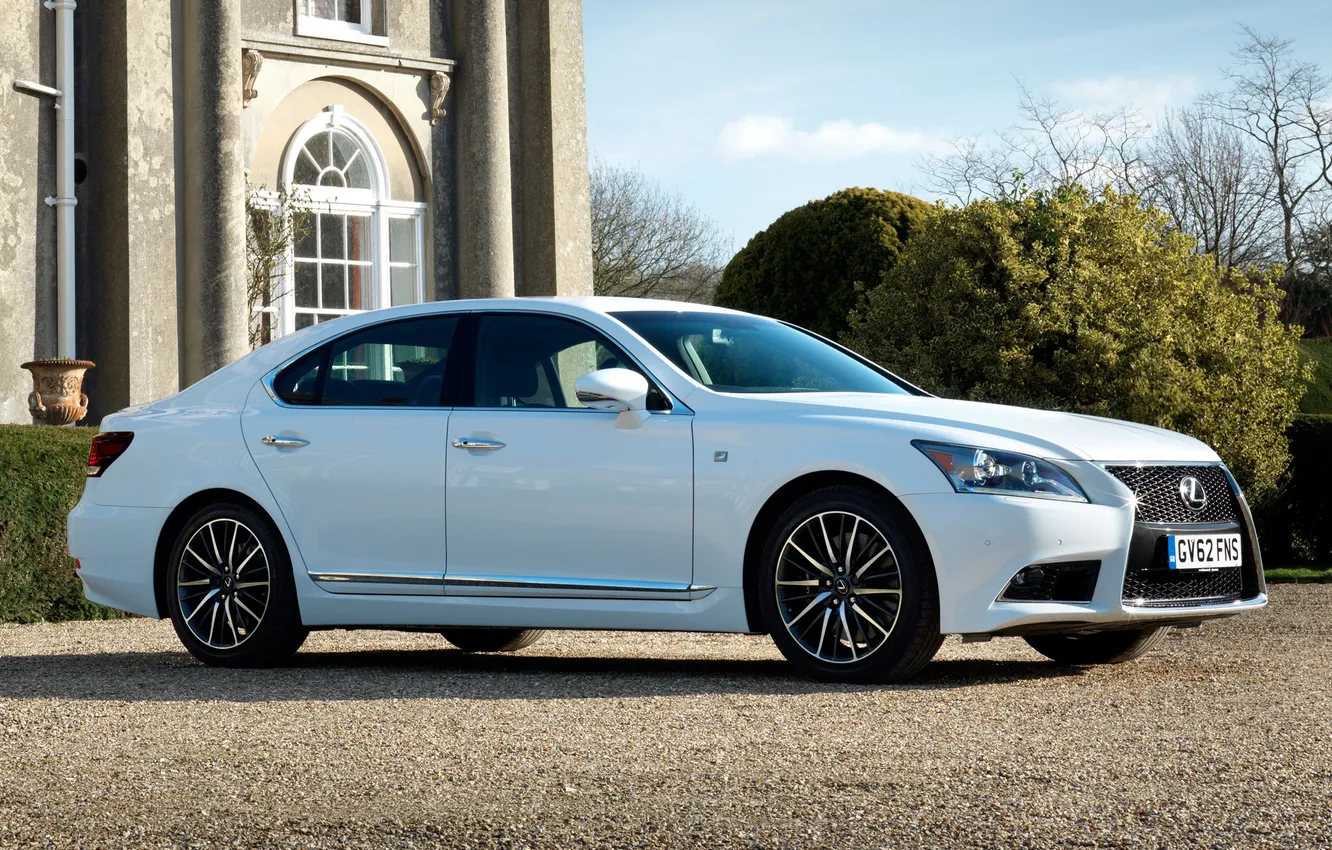 Photo wallpaper car, Lexus, white, F-Sport, LS 460