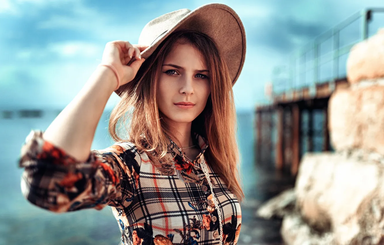 Photo wallpaper hat, the beauty, Valeria, Valery Gorbatov