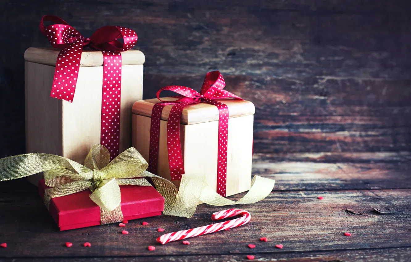 Photo wallpaper decoration, gift, new year, Christmas, Christmas, wood, New Year, merry christmas