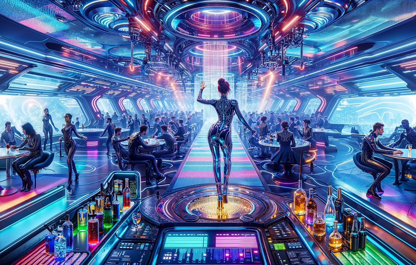 Photo wallpaper future, fiction, people, restaurant