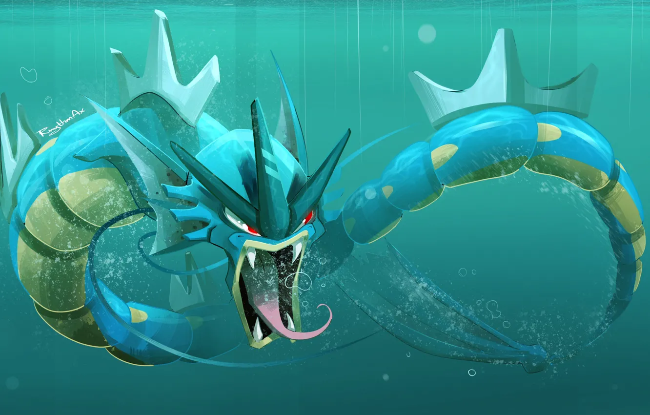 Photo wallpaper water, dragon, pokemon, pokemon, water, Gyara dollar, Gyarados, Gardos