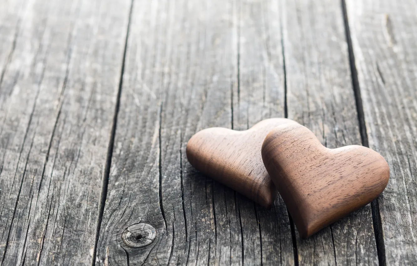 Photo wallpaper hearts, love, wood, romantic, hearts, wooden, valentine's day
