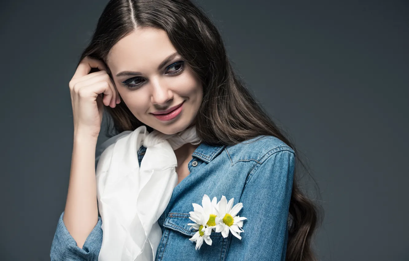 Photo wallpaper girl, smile, model