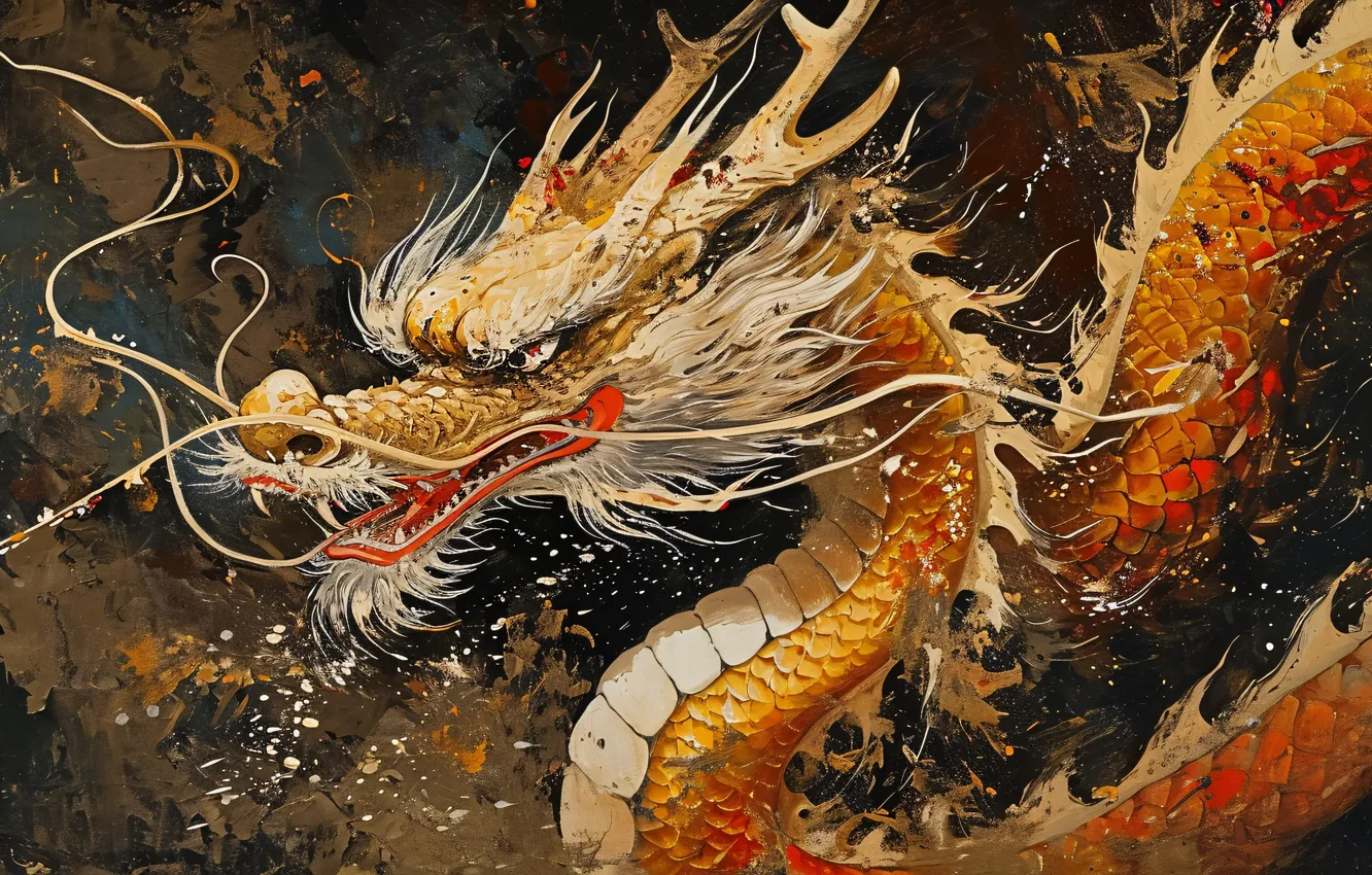 Wallpaper face, dragon, fantasy, symbol of the year, Oriental style ...