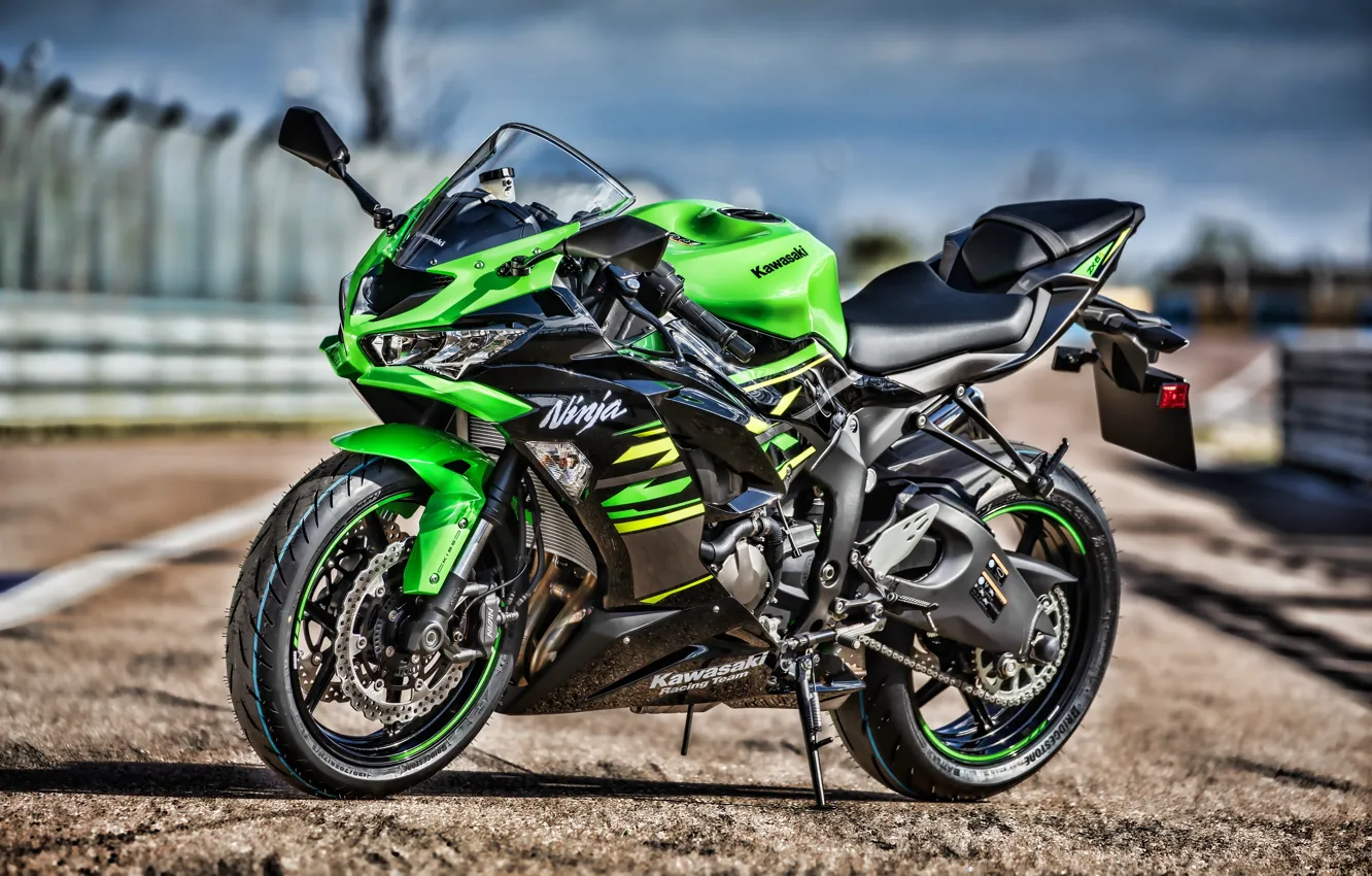 Photo wallpaper background, green, motorcycle, Kawasaki, moto, sportbike, sportbike, sport bike