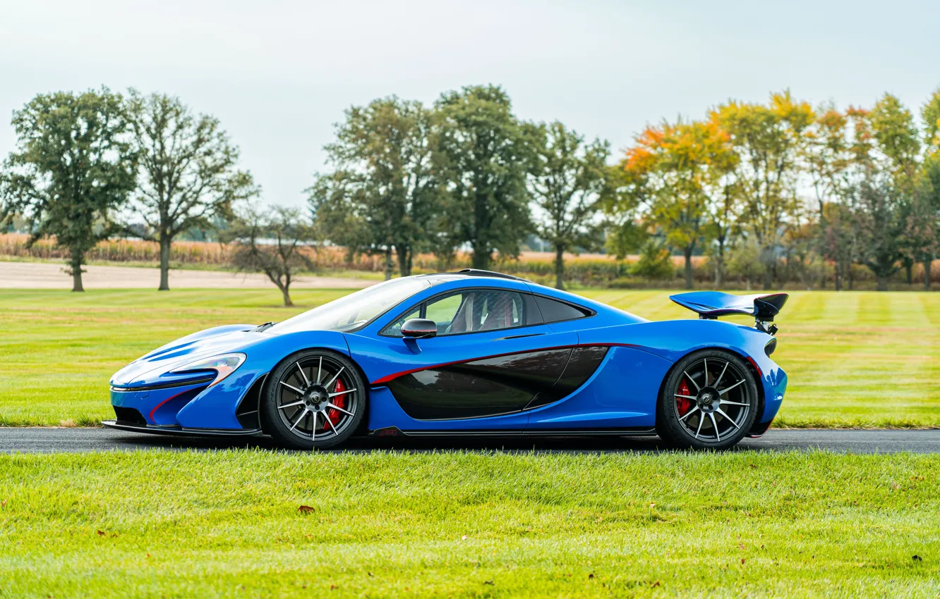 Photo wallpaper McLaren, blue, McLaren P1, P1