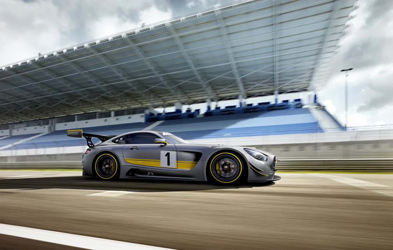 Photo wallpaper photo, Mercedes-Benz, Tuning, Car, AMG, GT3, Side, 2015