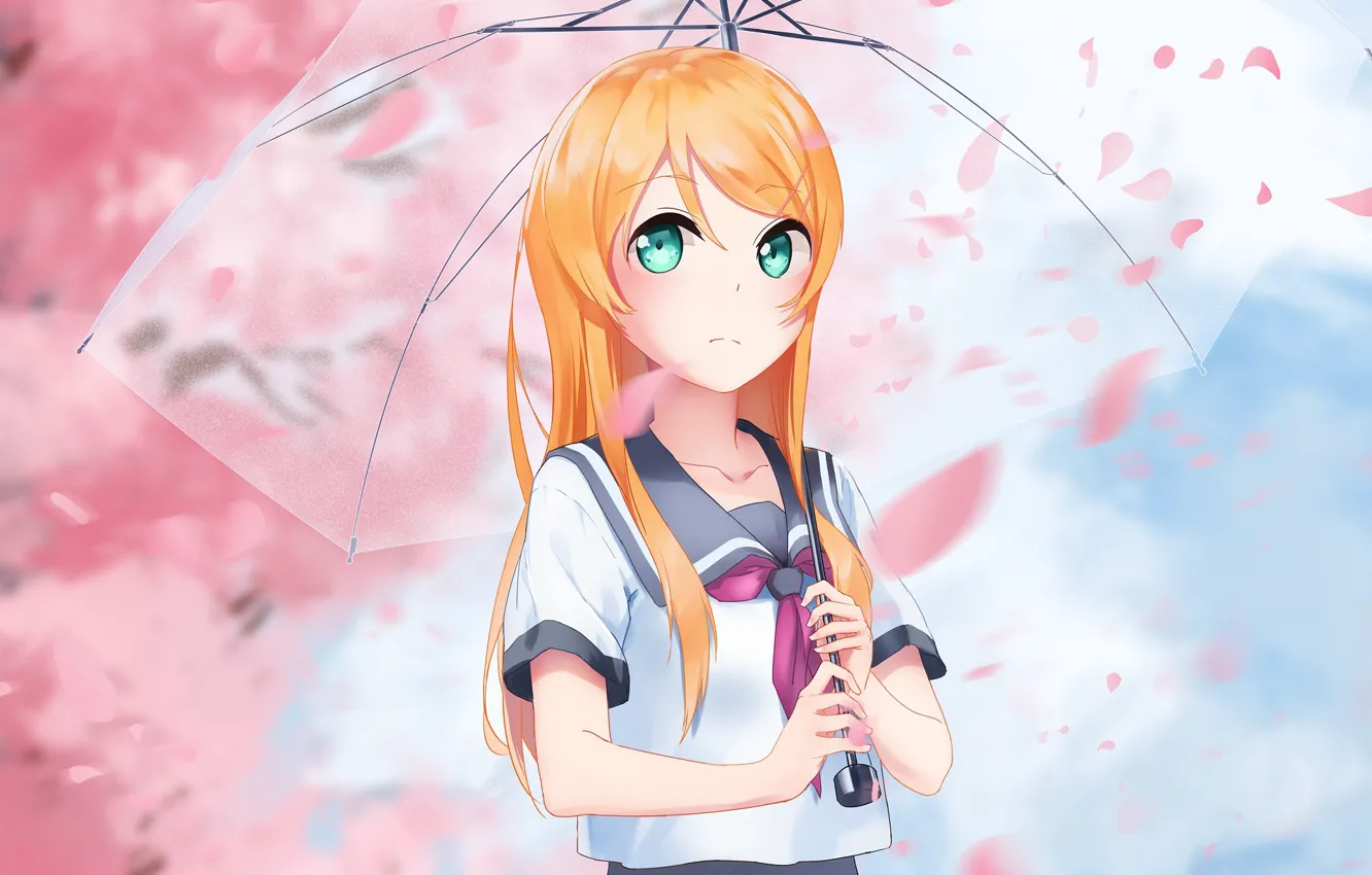 Photo wallpaper girl, umbrella, OreImo, My little sister can't be this cute