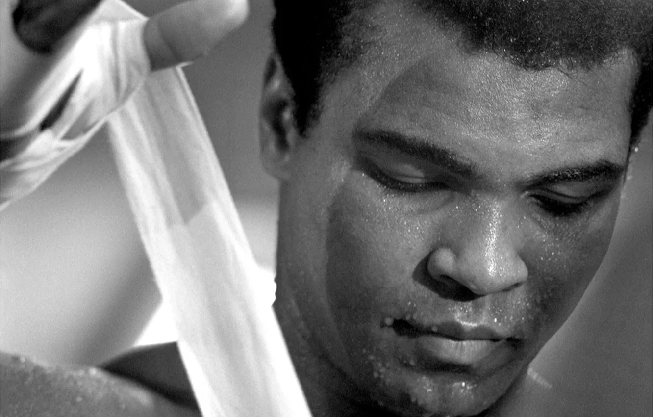 Photo wallpaper black and white, legend, Muhammad Ali, boxer, Cassius Clay