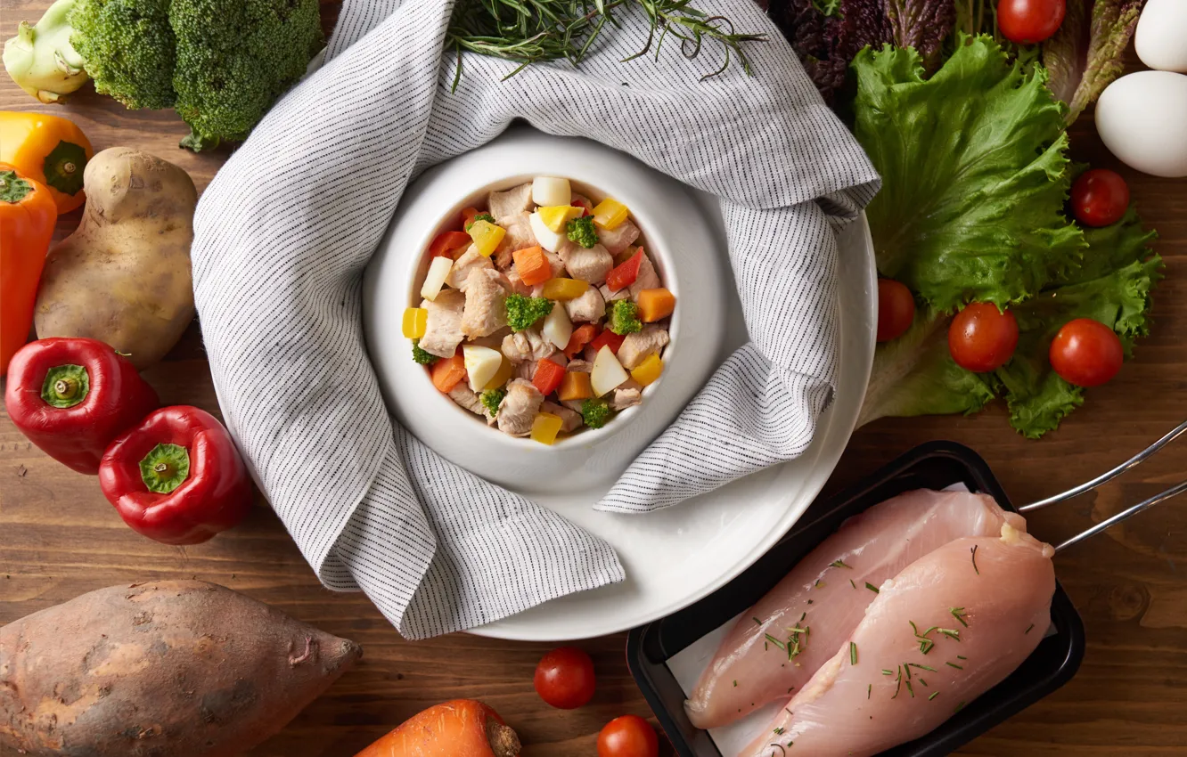 Photo wallpaper meat, vegetables, stew