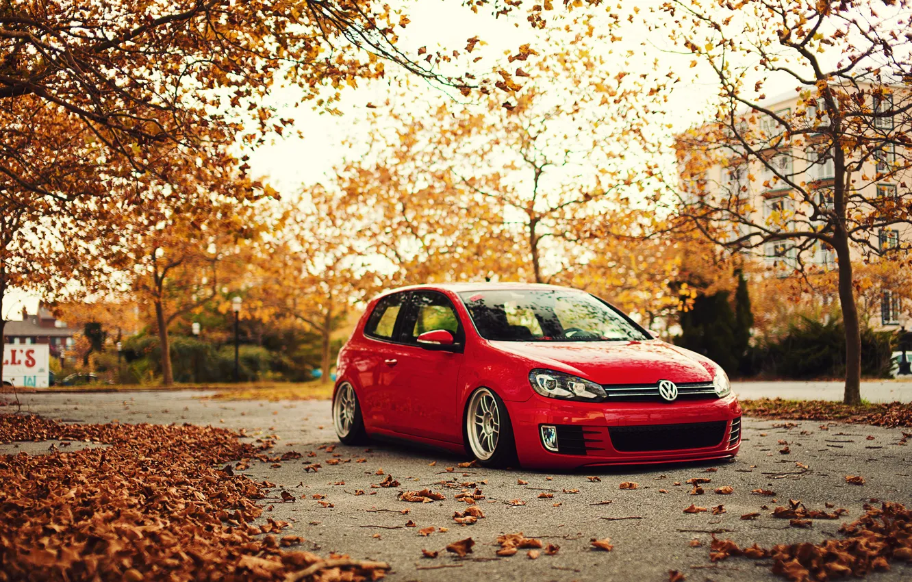 Photo wallpaper red, tuning, volkswagen, Golf, golf, gti