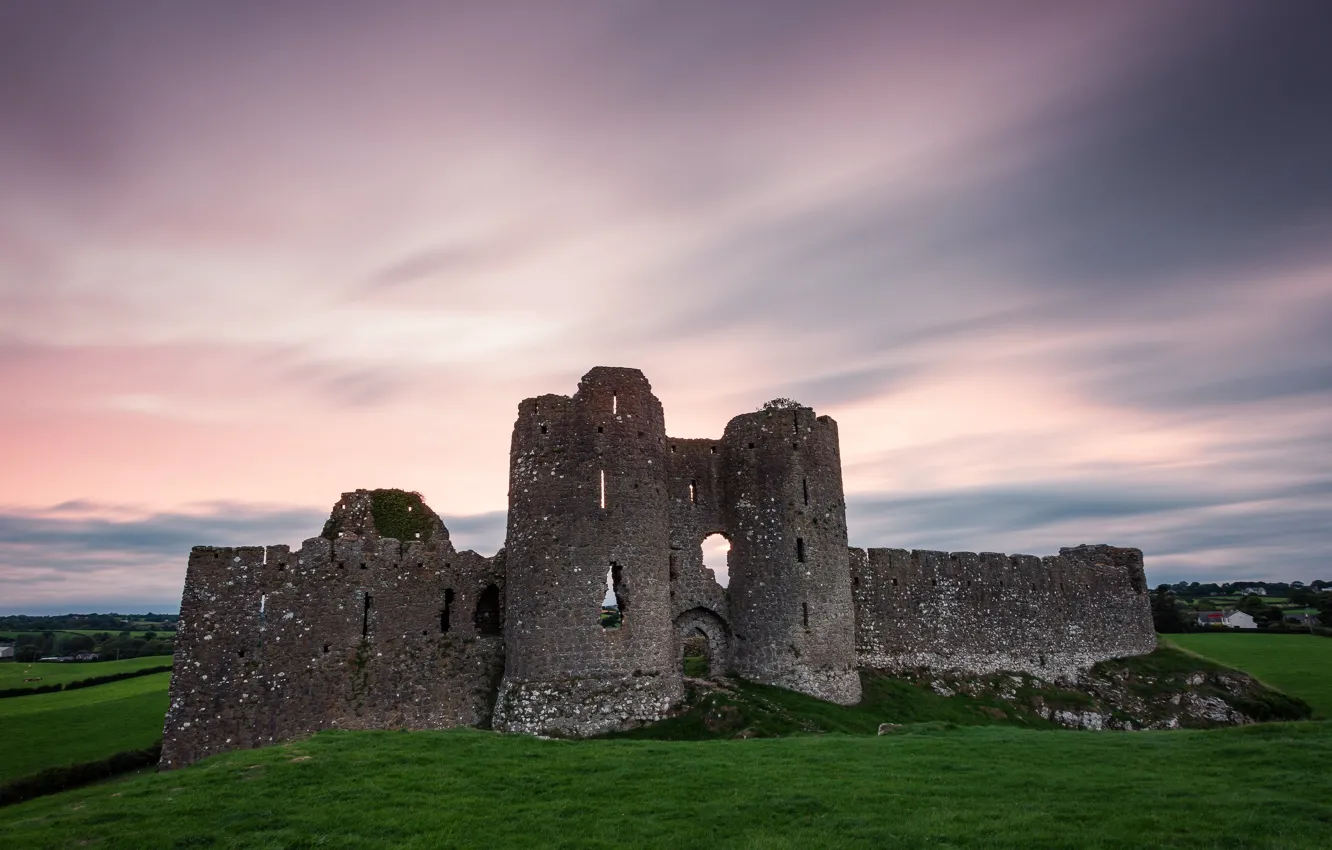 Photo wallpaper the sky, castle, ruins
