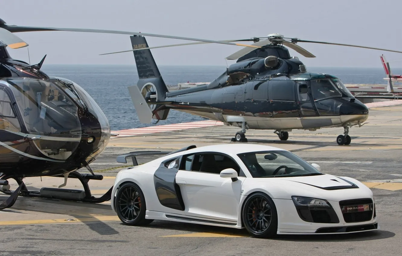 Photo wallpaper Audi, Audi, GTR, helicopter, white, the front part, Razor, PPI