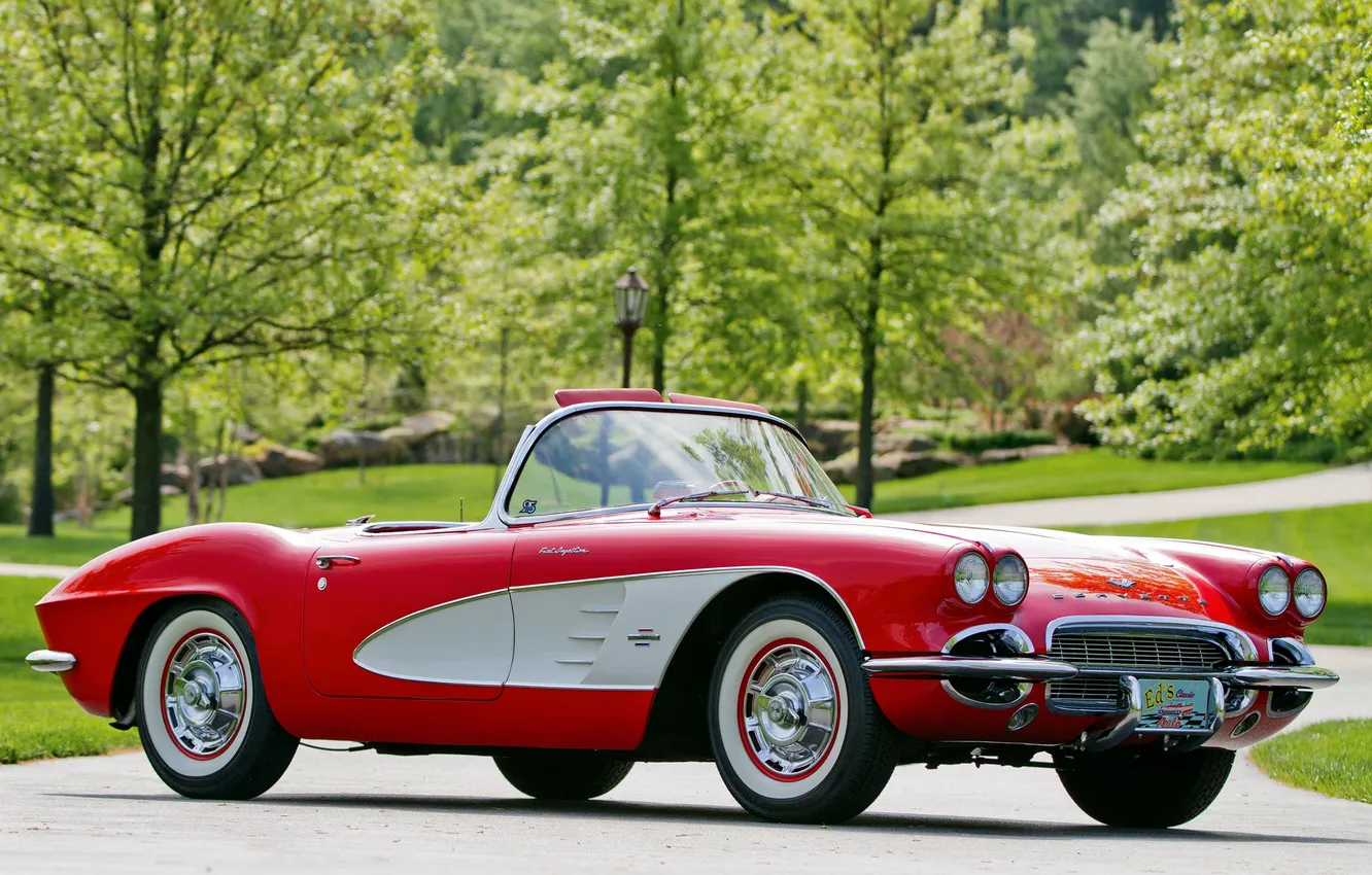 Photo wallpaper auto, retro, Corvette, Chevrolet, Chevrolet, 1961, Fuel Injection