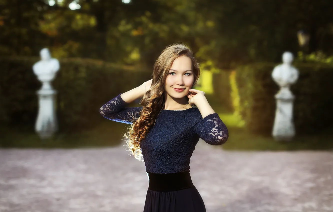 Photo wallpaper girl, summer, lingerie, dress, smile, beautiful, view, model