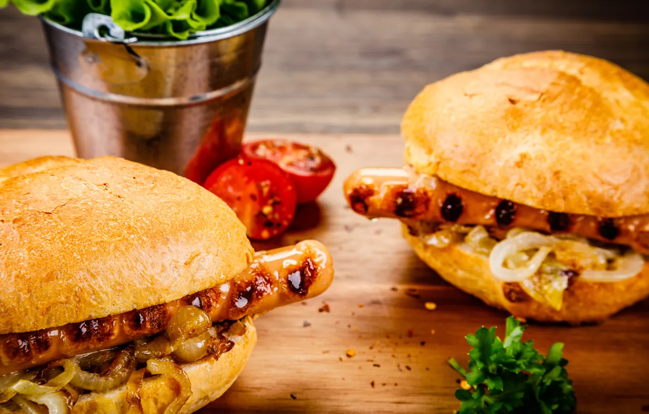 Photo wallpaper food, bow, buns, sandwiches, lettuce