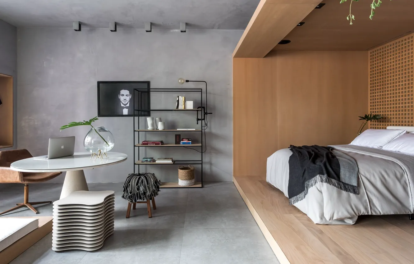 Photo wallpaper design, style, interior, living room, by Crippa e Assis Arquitetura, Loft on Life