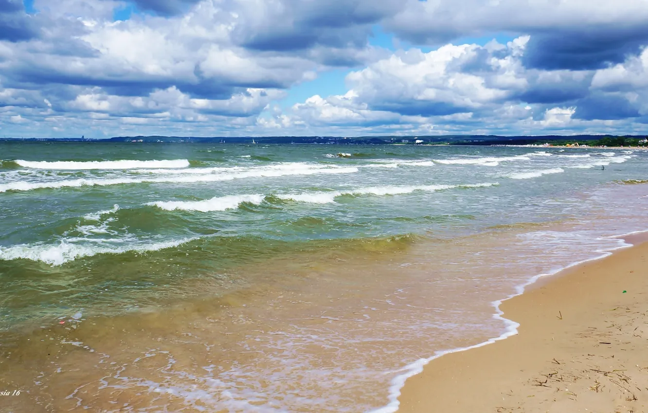 Photo wallpaper beach, sea, ocean, water, wave, Baltic