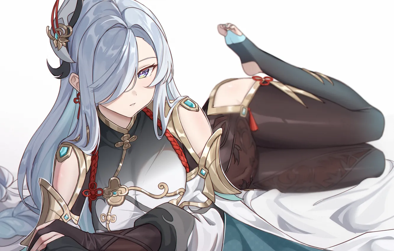 Photo wallpaper Shenhe, sexy girls, dampak genshin