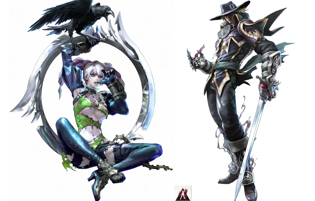 Photo wallpaper sword, hat, boots, warrior, white background, Soul Calibur, Raven, Raphael