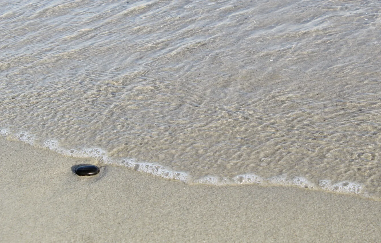 Photo wallpaper beach, stone, water, sand