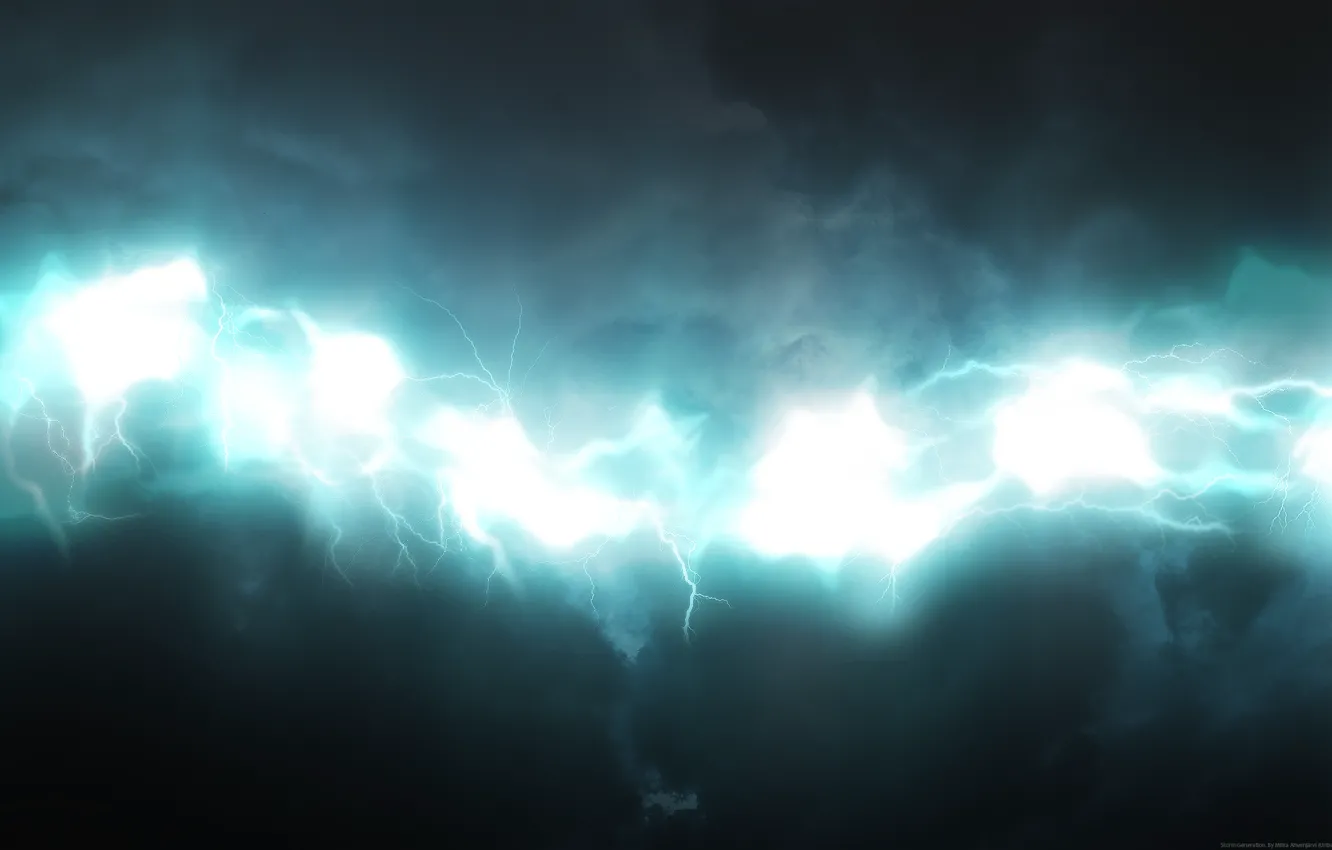 Photo wallpaper white, blue, lightning, glow