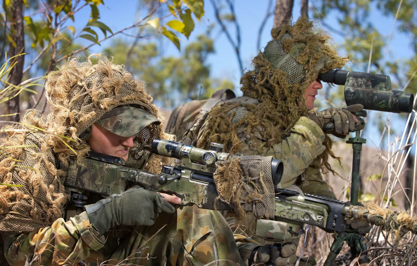 Photo wallpaper soldiers, sniper, Australian Army