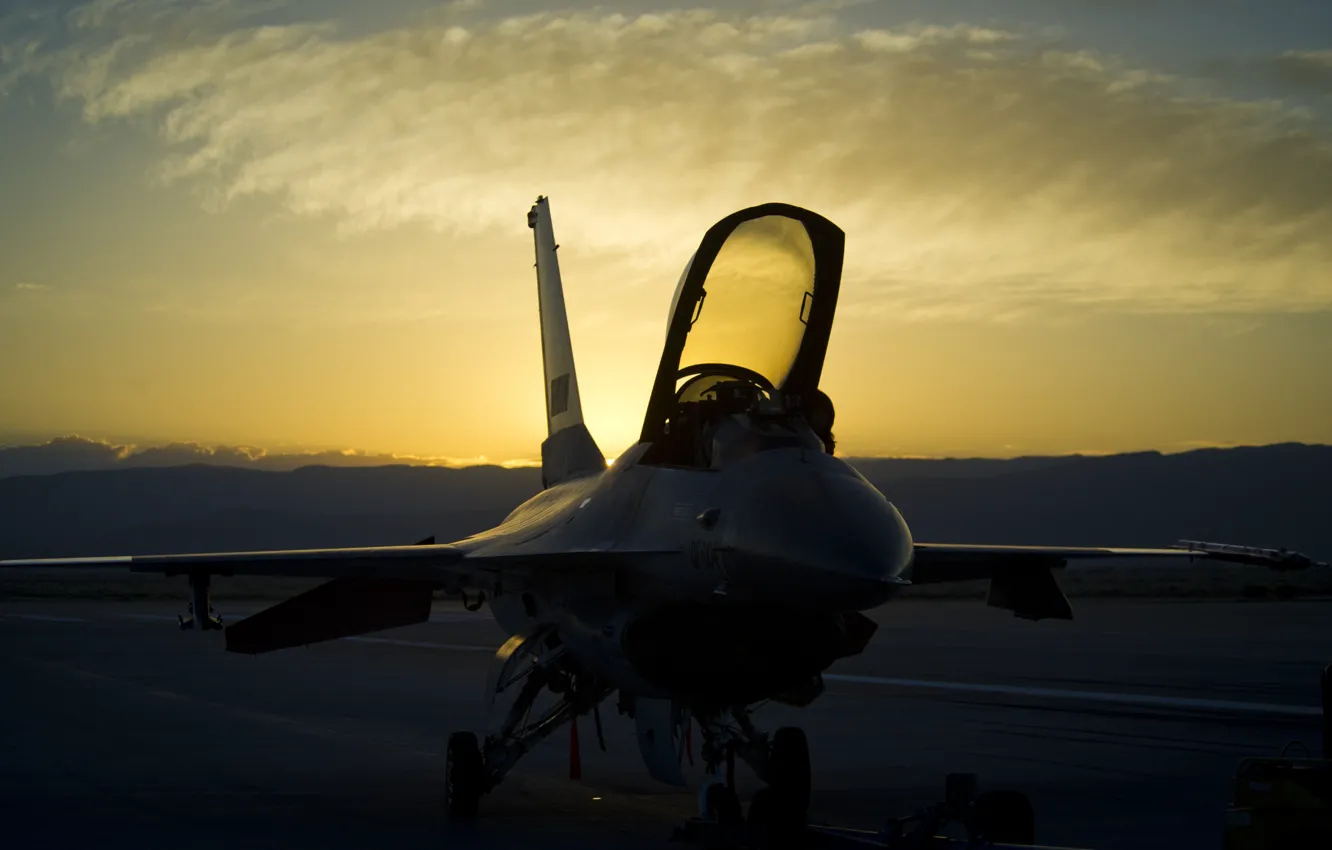 Photo wallpaper aviation, sunset, Wallpaper