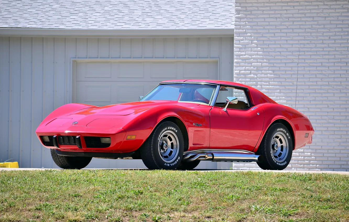 Photo wallpaper red, corvette, chevrolet