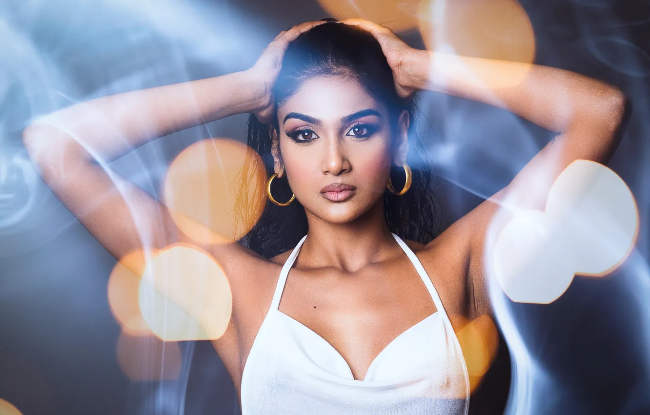 Photo wallpaper look, girl, face, pose, portrait, Indian