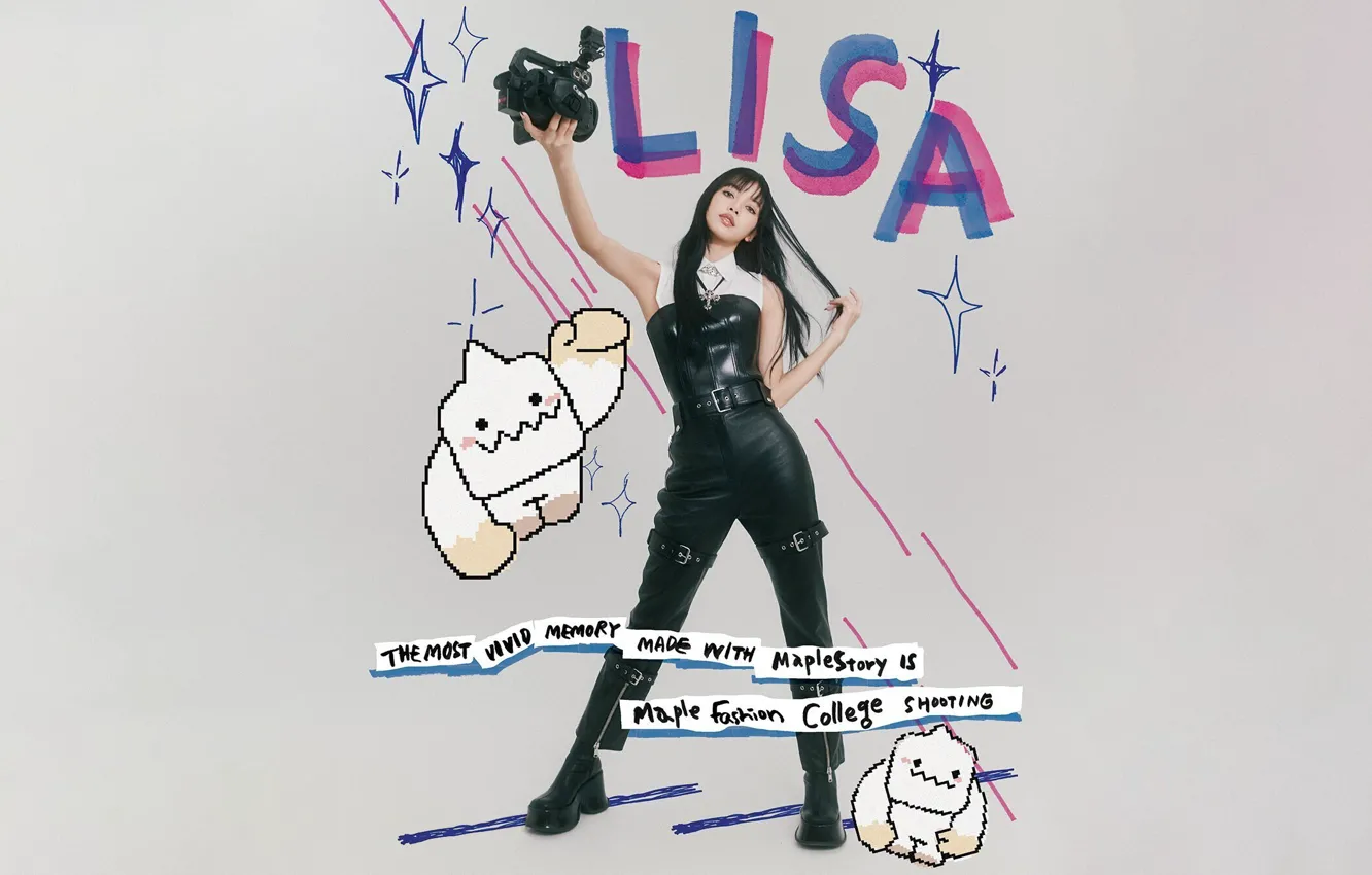 Photo wallpaper Wallpaper for desktop, Kpop, Blackpink, Lalisa Manoban, Fox Manoban, Lalisa Manoban, Thai singer, 2400x1350