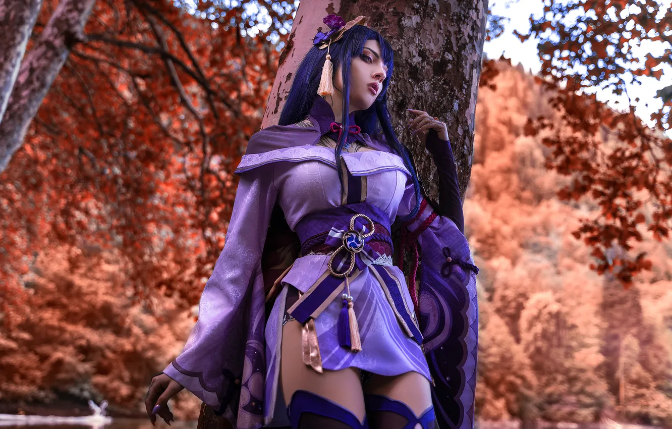 Photo wallpaper cosplay, cosplay, Raiden, xenon, Alin Ma, Raiden Shogun, Cosplay Girl