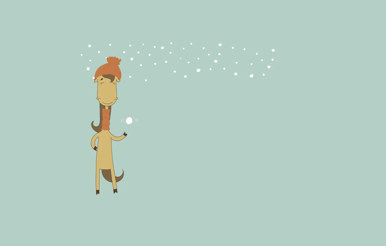 Photo wallpaper winter, snow, horse, symbol of the year, snow