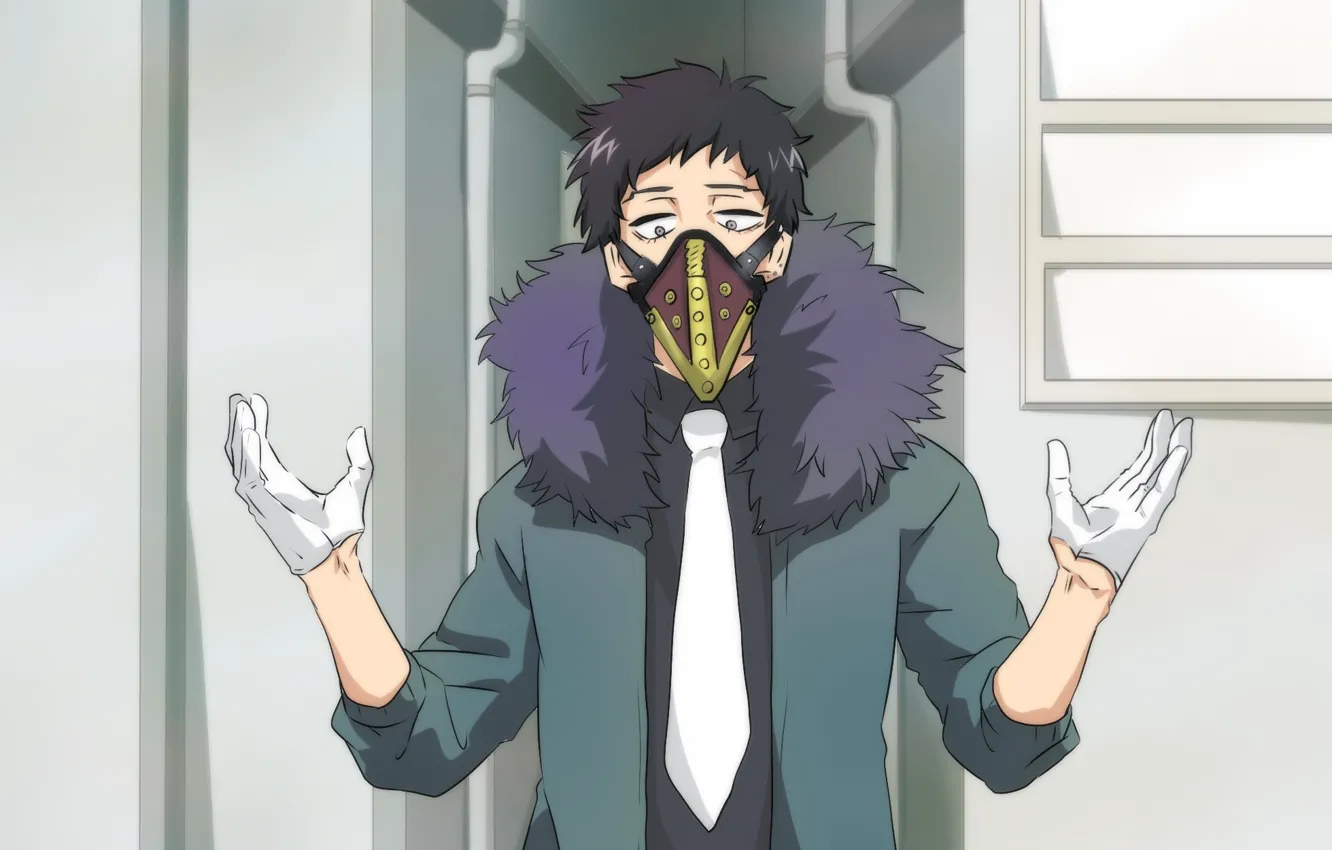 Photo wallpaper mask, gloves, guy, Boku No Hero Academy, My Hero Academy, Chisaki Kai