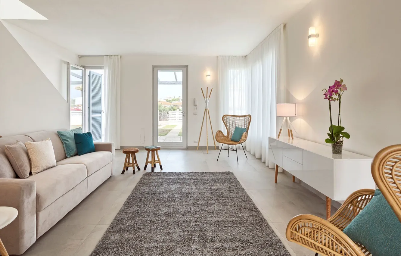 Photo wallpaper room, interior, Italy, Italy, Sardinia, living room, Sardinia, Calasetta