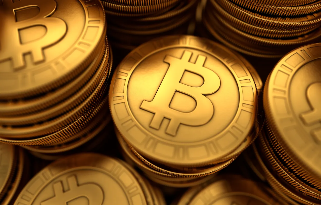 Photo wallpaper logo, money, coins, bitcoin, cryptocurrencies
