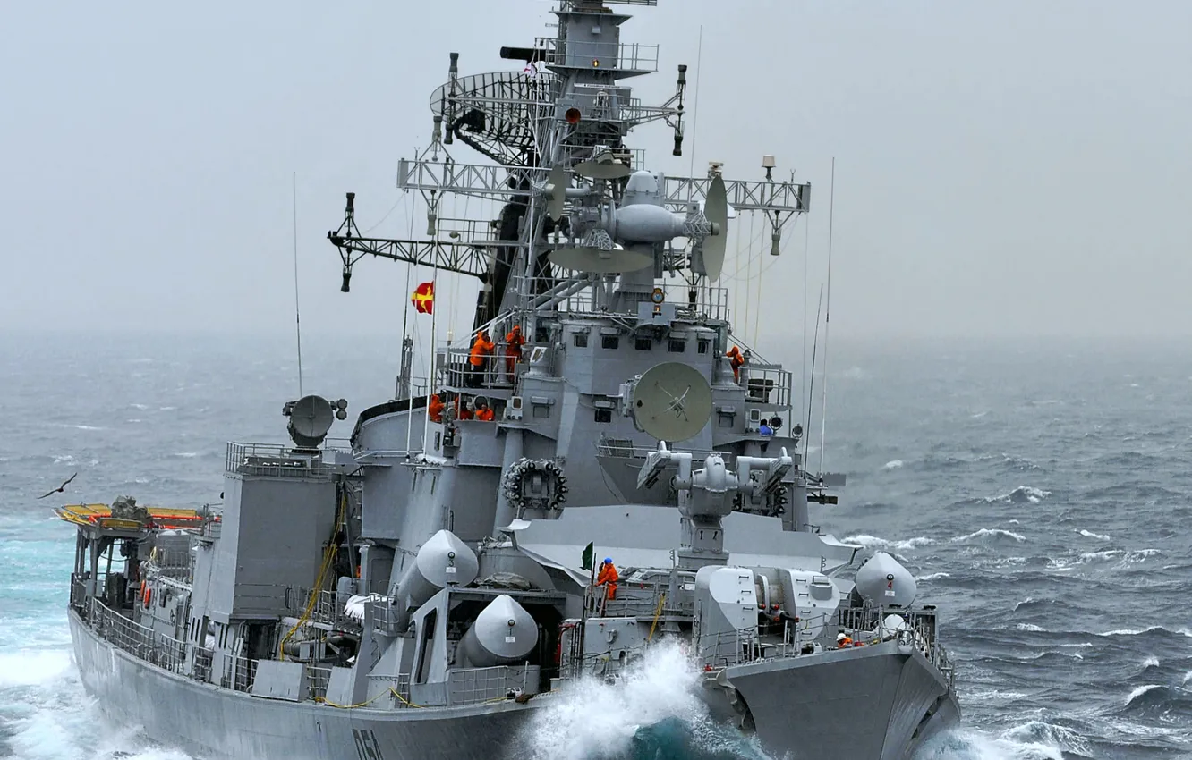 Photo wallpaper destroyer, The Indian Navy, INS Ranvir, D-54