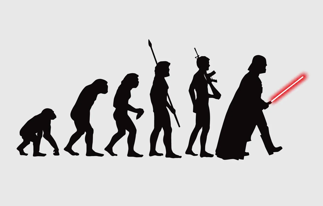 Photo wallpaper BACKGROUND, PEOPLE, SILHOUETTES, FIGURE, EVOLUTION