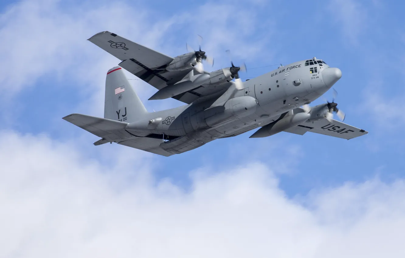 Photo wallpaper the plane, USAF, military transport, C-130 Hercules, C-130, HC-130J Combat King II