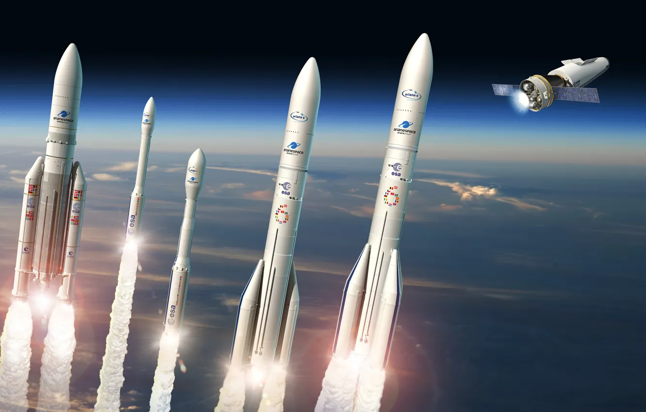 Photo wallpaper space, missiles, Vega, Ariane 5, Ariane 64, Space Rider, Vega-C, Ariane 62
