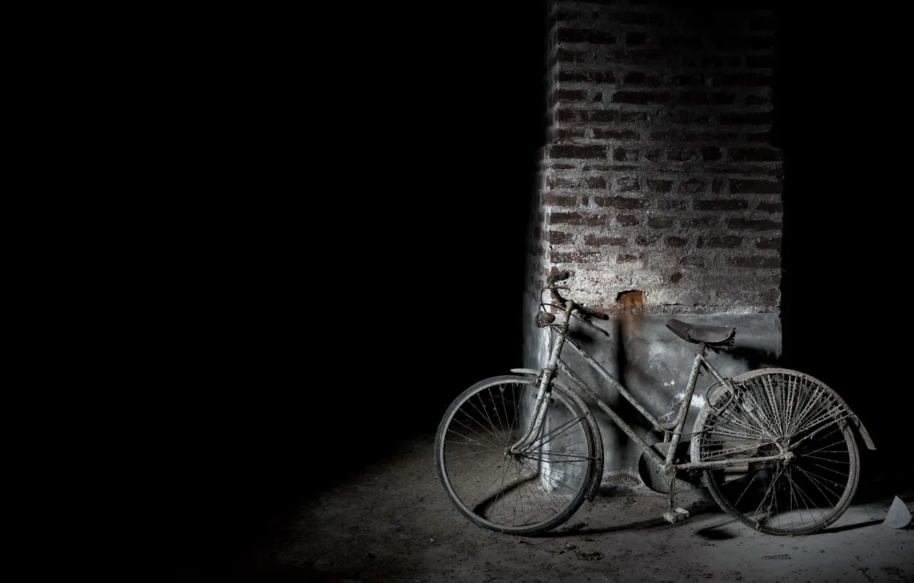 Photo wallpaper bike, scrap, naturalism