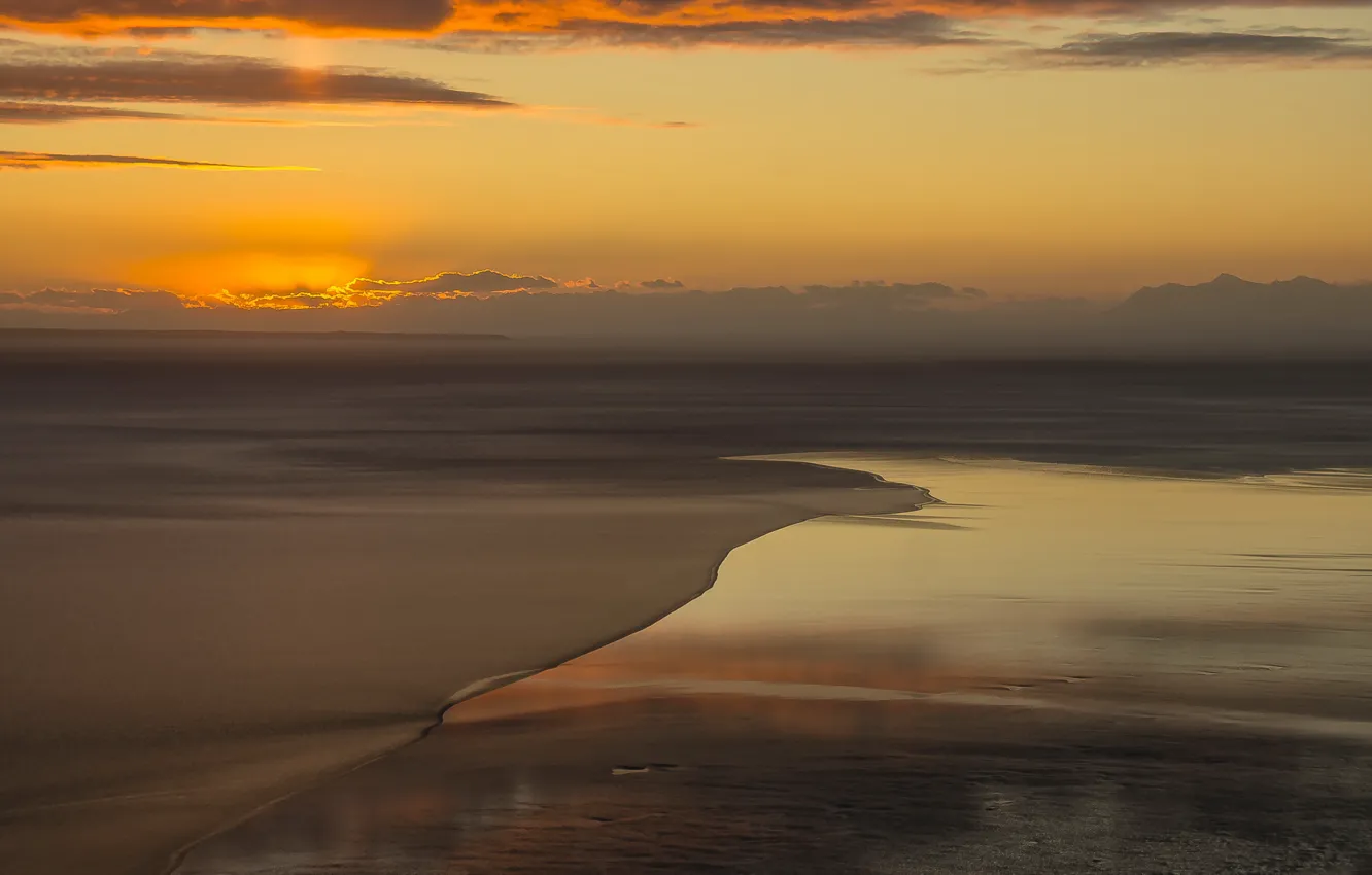 Photo wallpaper sea, sunset, Prada