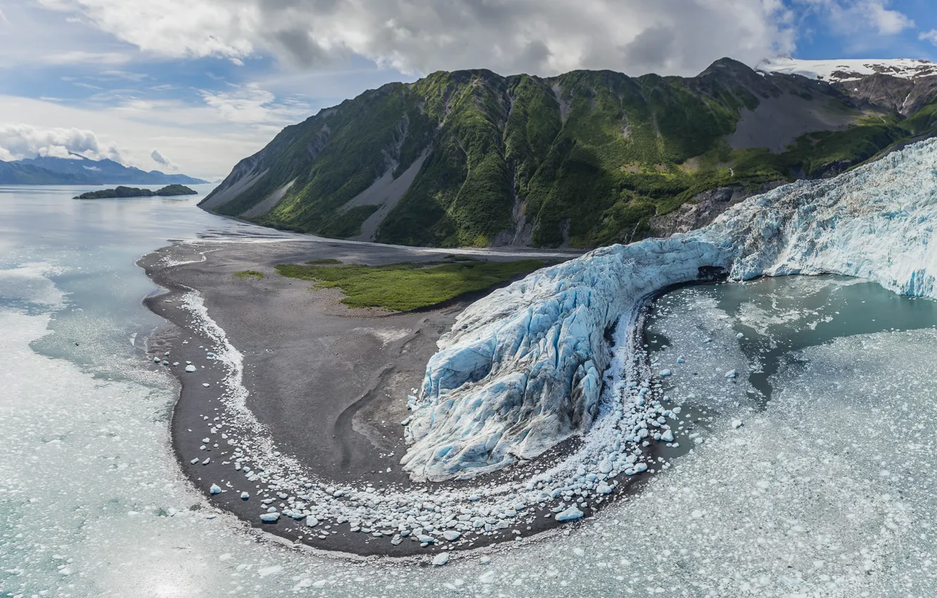 Photo wallpaper ice, mountains, glacier, ice, Alaska