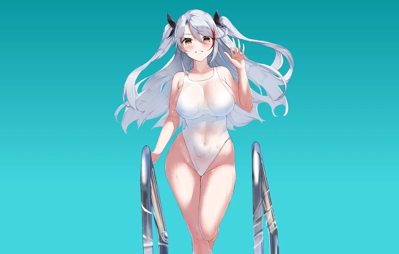 Photo wallpaper girl, white, sexy, One Piece, boobs, anime, pretty, swimsuit